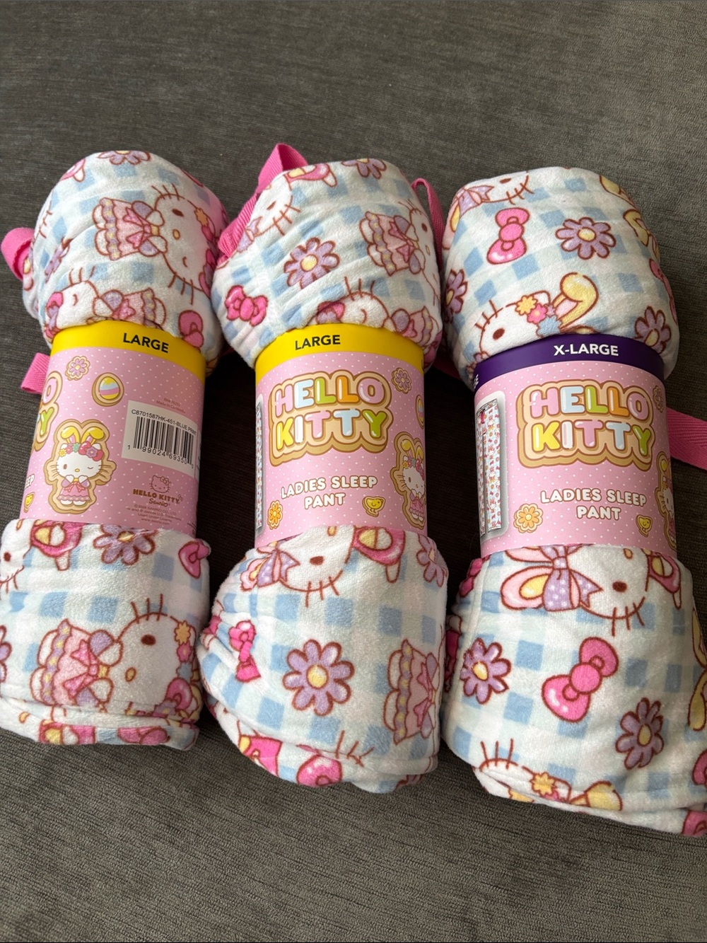 Hello Kitty Pink & Light Blue Floral Sleep Pants (one pair your choice)